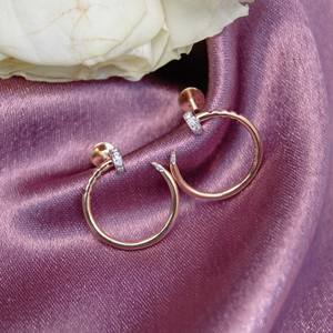 18k <b>Gold</b> Diamond Hoop <b>Earrings</b> H I Color VS SI Clarity Diamond Jewelry Huggie Push <b>Back</b> Hoop <b>Earring</b> for Women Birthday Gift - Product Image 1