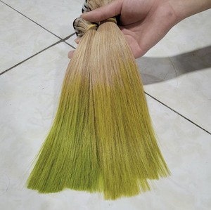 Top Bone Raides Cheveux Bruts Non Transformés Extensions de Cheveux Humains Super Double Dessiné Cheveux Vierges Jaune Rouge Couleur Super Double dessiné - Product Image 2