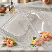 Barquette en plastique PET personnalisée pour viande, poisson, crevettes, bœuf et fruits de mer, barquette PET thermoformée, boîte d'emballage pour fruits