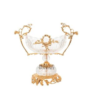 Solid Brass Crystal Luxury <b>Set</b> Twin <b>Vases</b> with Centerpiece Bowl - Product Image 6