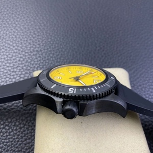 Montre mécanique pour hommes, jaune, étanche à 100M, bracelet en Silicone, montre de plongée automatique, lunette rotative, montre lumineuse de nuit - Product Image 3