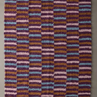 Tapis shaggy moderne à franges, en coton tissé, géométrique irrégulier, réversible, adapté aux animaux domestiques, écologique, pour le camping, la maison et les voyages
