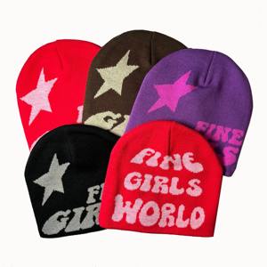 OEM Custom Premium <b>Vintage</b> Knitted Beanie <b>Hat</b> Adjustable Fit High Quality Puff Printed Jacquard Design for Daily Use-100% - Product Image 1