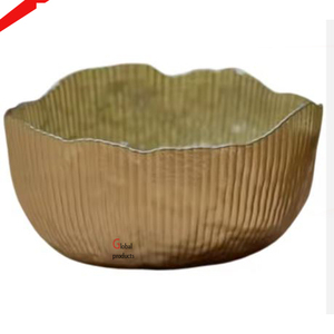 Nouveau bol de service de nourriture décoratif de table en métal de finition dorée de conception attrayante pour le restaurant d'hôtel - Product Image 1