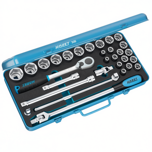 Hazet 30-Piece Set of <b>Ratchet</b> and Hexagonal Square <b>Sockets</b> 1/2'' with Traction Profile - Product Image 2