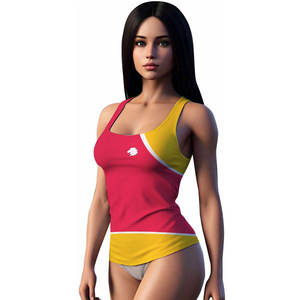 Nouveau design, débardeur pour femme de haute qualité, respirant, tricoté, écologique, logo sur le devant, polyester/coton - Product Image 1