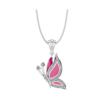 Pendentif papillon en or véritable 18 carats avec diamants naturels en émail bijoux de charme pour femmes et filles OEM ODM d'Inde pour enfants