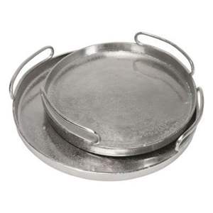 Plateau de service rond en laiton antique de luxe, plateau décoratif doré pour hôtel, restaurant et décoration intérieure, plateau martelé en gros - Product Image 3