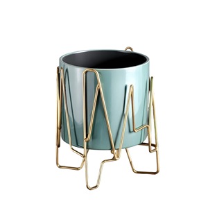 Modern Chic Design Metal Iron Flower Vase <b>Planter</b> with Artistic <b>Gold</b> Stand for Elegant Vases Display and Stylish Home Decoration - Product Image 1