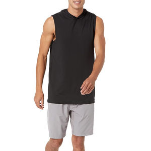 Top Selling Sleeveless Wholesale Hoodies Solid Color Dye Men Sleeveless Zipper <b>Hoodie</b> Custom Sweatshirt Sleeveless <b>Gym</b> Hoodies - Product Image 3