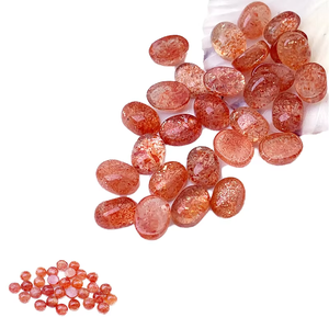 Vente en gros de cabochons de pierre de soleil dorée, quartz blanc naturel, pierre ovale de guérison, pierre à facettes faite à la main, bijoux en pierres précieuses, découpe CABS - Product Image 3