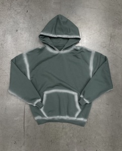 Custom Sunfade Solid 100% Cotton Vintage Wash Oversized Regular <b>Pullover</b> Hoodie for <b>Men</b> - Product Image 2