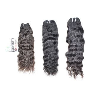 Bundles bouclés de cheveux humains indiens non transformés bon marché couleur naturelle vierge noir 100% Machine brute Double trame à vendre - Product Image 3