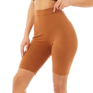 Sportar国际生产的高品质定制棕色女性可拉伸瑜伽压缩短裤
