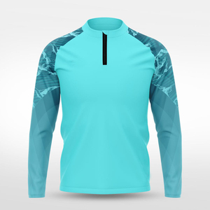 Chemises de sport légères à manches longues à fermeture éclair sur le devant pour hommes, imprimées et réversibles, respirantes et performantes pour l'entraînement et la course à pied - Product Image 3