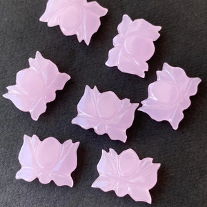 Lavender Chalcedony Hand Carved <b>Beads</b> Lotus Shape <b>Beads</b> for Jewellery Making Charm <b>Beads</b> for <b>Bracelet</b> Necklace - Product Image 1