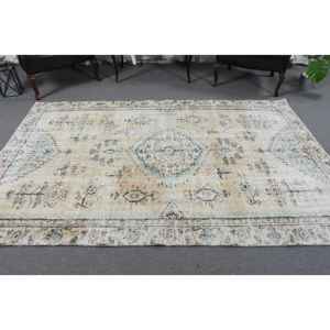 Alfombra vintage, alfombra grande de 5.3x8.3 pies, alfombra turca de lana con lunares blancos - Product Image 3