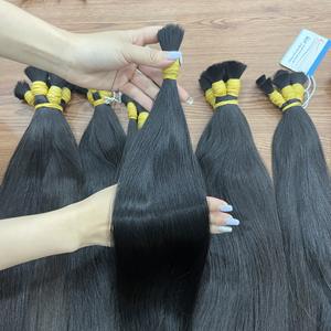 Cabello Humano Remy 100% Natural de Donante Único, Sin Procesar, Venta al Por Mayor de Fábrica, Extensiones de Cabello con Cutícula Alineada, Cabello a Granel para Trenzas - Product Image 1