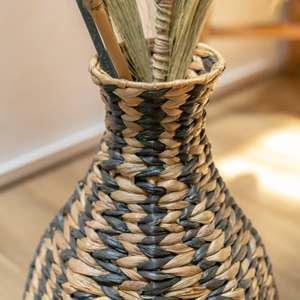 Jarrón negro hecho de jacinto de agua hecho en Vietnam material ecológico para decoración del hogar y decoración de vajilla al por mayor - Product Image 5