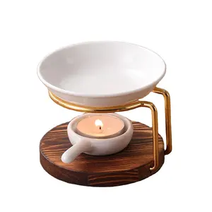 Metalen Etherische Olie Brander Voor Geparfumeerde Olie Met Keramische Kom Wax Brander Voor Geparfumeerde Wax Smeltbrander Aroma Diffuser Theelight