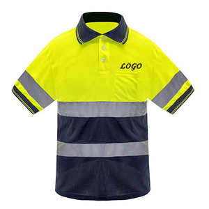 Polo de sécurité réfléchissant 100% polyester personnalisé pour hommes, vêtements de travail d'hiver haute visibilité avec t-shirt réfléchissant, taille plus - Product Image 1