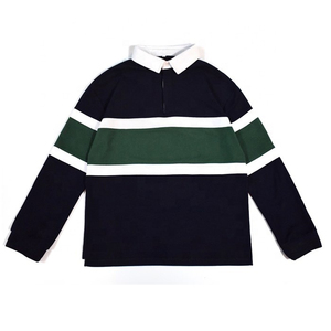 <b>Long</b> <b>Sleeves</b> 100% Cotton Polo Rugby Jersey <b>Shirt</b> Customized <b>Stripe</b> Knitted Polo <b>Shirt</b> - Product Image 3