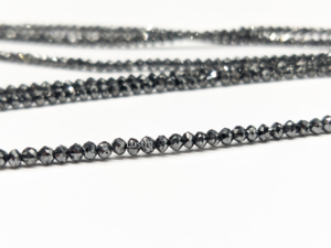 ลูกปัดแบล็คไดมอนด์ทรงรอนเดลเหลี่ยมเพชร สำหรับทำเครื่องประดับ ขนาด 2.2-2.7 มม. ความยาว 15 นิ้ว คุณภาพ TOP AAA รับรองโดยผู้ตรวจสอบบุคคลที่สาม - Product Image 4