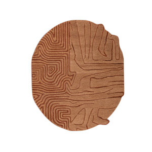 พรมขนสัตว์ผสมวิสโคสทอมือ ลายเส้นนามธรรมสีแดงส้ม รูปทรงสี่เหลี่ยมผืนผ้า สำหรับบ้าน ห้องโถง รุ่น TNQ-1124 พรมปูพื้นห้อง - Product Image 1