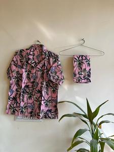 Conjunto de pijama de algodón orgánico rosa para mujer, pantalones cortos transpirables de talla grande, estampado de mono Sexy, ropa de dormir con estampado Digital, ropa suave para el hogar - Product Image 6