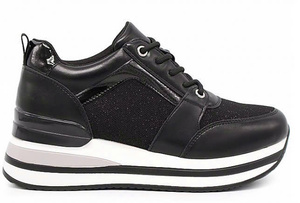 Baskets de luxe en cuir noir de haute qualité pour femmes confortables à la mode pour tous les styles Produit populaire - Product Image 2