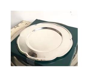 Decoración de mesa de boda de lujo, oro brillante, rosa, pintura metálica, placas de cargador de plástico Rosa redondas para fiesta - Product Image 1