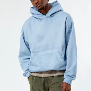 เสื้อฮู้ดผู้ชาย Boxy แบบครอปมีฮู้ดกำหนดโลโก้เองได้ทั้งชายและ100% มีฮู้ดผ้าคอตตอนจัดส่งฟรี - Product Image 5