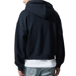 Sudadera con capucha de gran tamaño de algodón 100% de alta calidad, ropa de calle desgastada con hombros caídos y forro polar grueso para hombre, sudaderas con capucha transpirables de invierno - Product Image 5