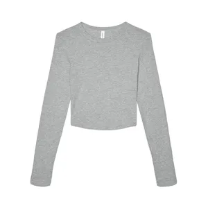 เสื้อยืดเด็กแขนยาวไมโครริบแบบกำหนดเองสำหรับสินค้าส่งเสริมการขาย - Product Image 2