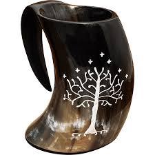 Tasse à bière en corne de Viking de conception nordique de matériel organique écologique d'animal noir uni pour des parties tasse authentique de chope faite à la main - Product Image 3