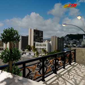 Barandilla de balcón de hierro decorativa personalizada con diseño moderno al aire libre y artesanía forjada a mano para espacios de vida elegantes - Product Image 4