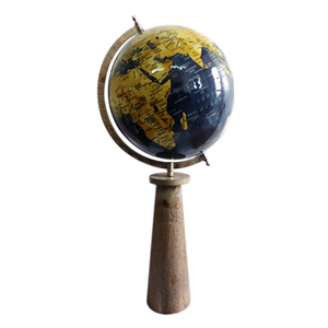 Premium office accessory globe made from heavy metal with <b>vintage</b> styling perfect for executive table or classic <b>bookshelf</b> - Product Image 1