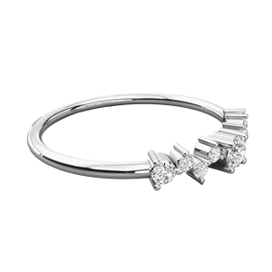 Bague de fiançailles en diamant rond pour elle - Product Image 3