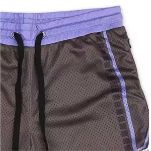 Pantalones Cortos de Baloncesto Personalizados para Hombre, Negros y Morados, Transpirables, Antibacterianos, con Paneles Estampados de Flechas, Bolsillo con Cremallera y Cordón Ajustable, para Gimnasio y Equipo - Product Image 4