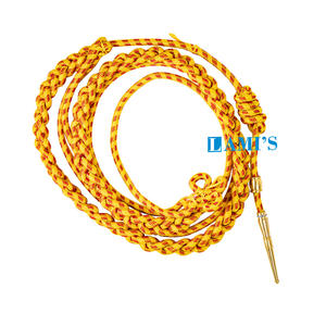 Venta al por mayor Aiguillette negro con punta dorada mejor calidad Aiguillette vestido cordón puntas para uniformes - Product Image 5