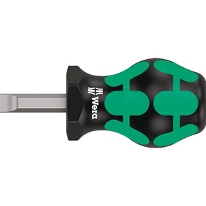 WERA Stubby <b>Screwdriver</b> 335-8mm Cutting Width 24.5mm Blade Length 2-Component Handle Round Blade - Product Image 1