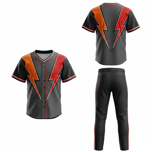 Ensemble d'uniformes de baseball personnalisés en gros, légers, respirants, en maille, sublimation, 100% polyester, col en V, couleurs et logos personnalisés - Product Image 3
