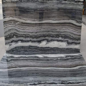 Losas de Mármol Negro Mercurio de Diseño, Acabado Pulido, Piedra Natural, Fabricación Personalizada, Encimeras Impermeables, Comedor Moderno Interior - Product Image 3