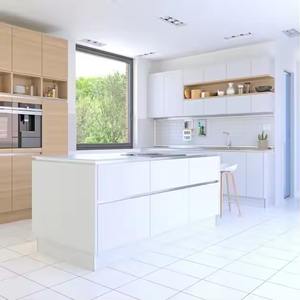 Gabinete de cocina de melamina de estilo coctelera personalizado Diseño modular popular en color personalizado popular - Product Image 1