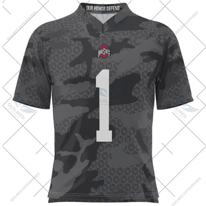 Venta al por mayor de alta calidad por encargo Ohio State Buckeyes Camo Football Jersey-Negro - Product Image 5
