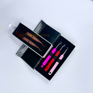 Cils en fibre de volume russe de précision anti-magnétique, pointe argentée, rose rouge, en acier inoxydable de haute qualité, 10 mm - Product Image 2