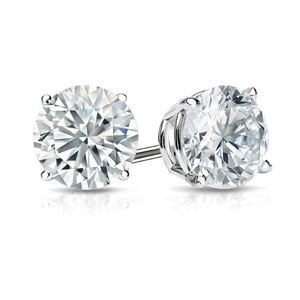 Boucles d'oreilles clous en argent 925 personnalisées, style vintage géométrique, serties de moissanite VVS étincelante, collection SHRAMAN DIAMOND, idéales pour les fêtes. - Product Image 1