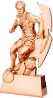 Trophée de football en laiton et cuivre Perpetual Brass – Conception personnalisée faite à la main, finition métallique dorée, impression numérique bicolore sur acrylique, Éducation