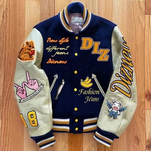 2025 nouveauté haute qualité laine varsité veste hommes meilleure conception Logo personnalisé impression Chenille patchs col montant hiver - Product Image 1