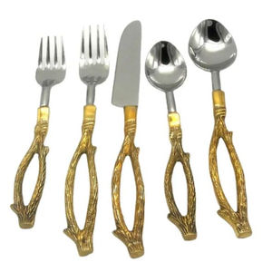 Stainless Steel Gold Flatware Set <b>Mirror</b> Finished Perfect for Stylish Kitchenware <b>Tabletop</b> and Elegant Dining Accessory - Product Image 2